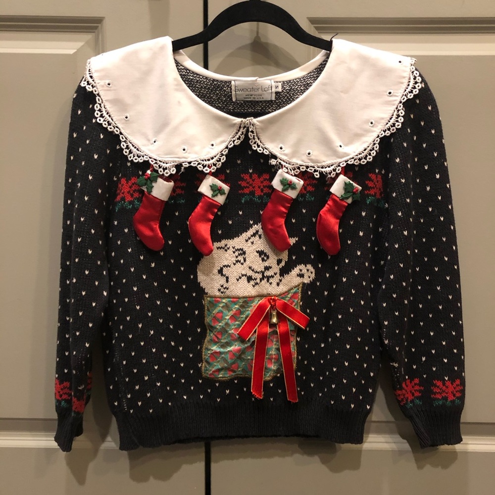 “Cat in a Box” Ugly Christmas Sweater